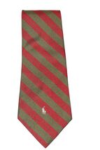 Polo Ralph Lauren Pony Burgundy Olive Green Stripe Repp Necktie USA - $68.97 CAD