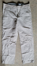 Women Banana Republic Dress Pants Size 34x30 Pinstriped Tan White - $12.99