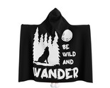 Nder custom hooded fleece blanket unisex black and white wolf design soft and cozy thumb155 crop