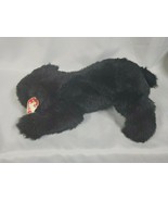 VINTAGE TY Plush Classic SHADOW BEAR Laying Black Large Stuffed Animal - £27.25 GBP