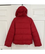 Zara Coat Outerwear Winter Jacket Puffer Red With Hood - £26.22 GBP