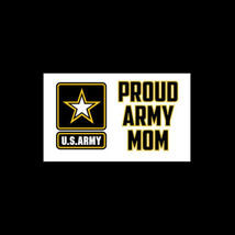 Proud Army Mom - 3&quot; tall x 5&quot; wide - Bumper Sticker - Decal - Peel and Stick - £2.33 GBP