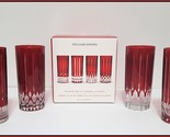 NEW RARE Williams Sonoma Set of 4 Wilshire Jewel Cut Red Highball Glasse... - $219.99