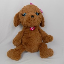 Barbie Puppy Dog Pet Plush Stuffed Animal Just Play Mattel 20” Tall Hair Bow  - £7.66 GBP