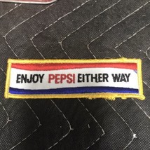 Vintage PEPSI-COLA Uniform Patch “Enjoy Pepsi Either Way” - £7.10 GBP