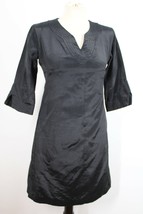 Vtg Josephine Sasso XS Black Textured 3/4 Sleeve Dress - £22.28 GBP