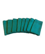 Set of 8 Green Cloth Napkins Vintage Formal Dinner Placemat 19&quot; Silverwa... - £22.15 GBP