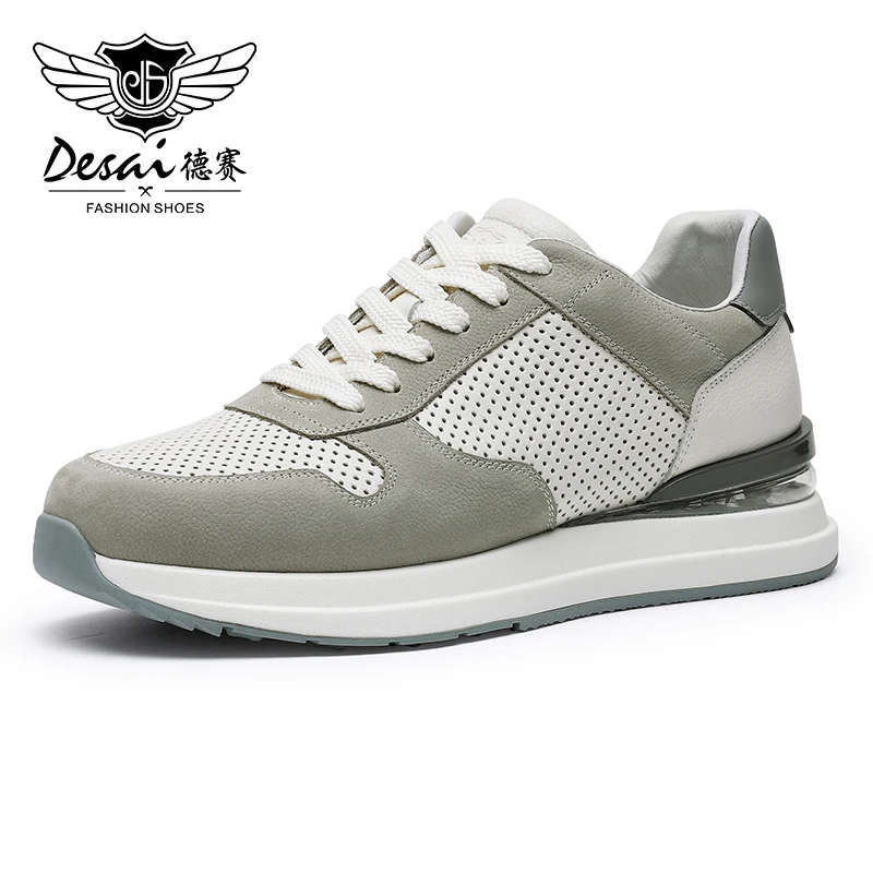  shoes genuine leather light male running shoes sneakers laces up breathable 2023 punch thumb200