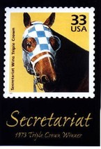 Secretariat 1973 Triple Crown Winner .33 Stamp 1999 Commemorative Poster... - £38.87 GBP