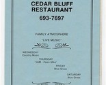 Peggy &amp; Bill&#39;s Cedar Bluff Restaurant Menu Executive Park Dr Knoxville T... - $17.82