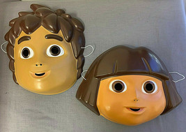 Dora The Explorer And Diego Halloween Mask Pvc Small Child Kid Size Set - £12.66 GBP