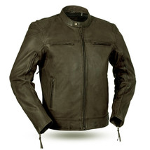 First Manufacturing Top Performer Men&#39;s Motorcycle Leather Jacket - £157.54 GBP