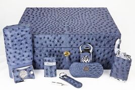 Brizard American Blue Jeans Ostrich Humidor 60 / 70 ct Combo Made in USA NIB image 2