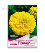 Yellow Zinnia Seeds Pack 50 Seeds Long Flowering Period Light Up Your A016 Fresh - $4.80