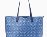 New Kate Spade Flower Monogram Coated Canvas Tote Outerspace Multi with ... - $132.91