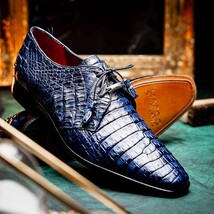 Lacio Genuine Caiman Crocodile Lace up Navy image 6