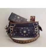 Montana West Handbag &amp; Wallet Set Denim Color Studded Gem Starry Sky Wit... - £54.29 GBP