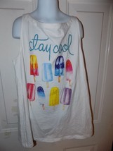 Lands&#39; End White Stay Cool Popsicle Tank Top Size XL (16) Girl&#39;s EUC - $14.60