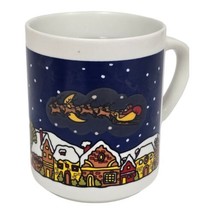Merry Christmas Santa Claus Coffee Mug Heat Activated VTG Holiday Graphics Cup - £9.54 GBP