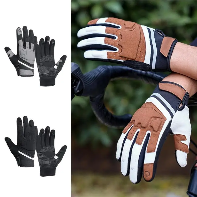 Mountain Bike Gloves Full Fingers Reflective Gloves Motocross Bike Gloves Winter - £18.51 GBP+