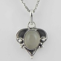 Solid 925 Sterling Silver Chalcedony Pendant Necklace Women PSV-2006 - £28.05 GBP+