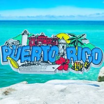 Vtg 1980’s Puerto Rico Retro Colorful Rubber Souvenir Fridge Magnet - €10,31 EUR