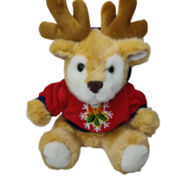 Dan Dee Christmas Reindeer Plush With Hoodie Snowflake Holly Stuffed Animal - £11.60 GBP