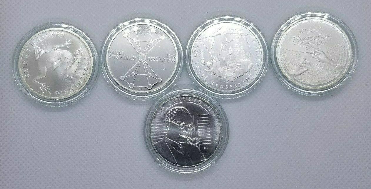 Primary image for GERMANY 20 EURO COMPLETE 5 SILVER COIN SET 2018 UNC BU UNC NEW SET