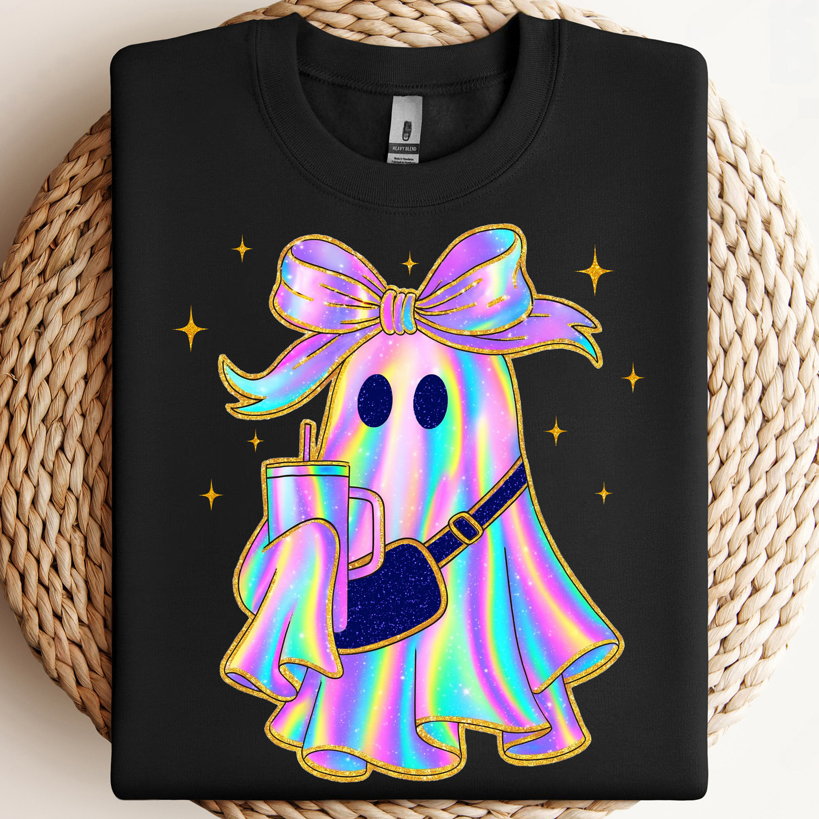 Iridescent Glitter Boo-Jee Ghost PNG, Sparkle Ghost, Cute Ghost Hallowee... - $2.50