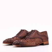 The Varenne Tan Pythn Leather Oxford Men Shoe image 2