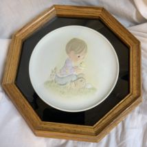 Precious Moments I BELIEVE IN MIRACLES Plate Framed 1982 13”x13” - $17.24