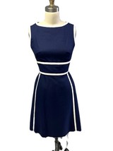 Vintage 60s Navy Blue /White Mod Shift Dress Miss Elliette California S ... - $133.65