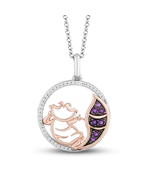 Disney Treasures Alice In Wonderland Pendant, Two Tone Charm Necklace - $229.56 CAD
