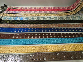 Womens 1-1/2&quot; Sparkle Glitter Belt Size Med, Large, X-Large Pink Blue Silver Pew - £3.99 GBP