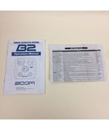 Zoom B2 Bass Effects Processor Pedal USER OPERATION MANUAL w/ Patch List... - £6.28 GBP