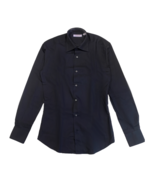 POGGIANTI 1958 Mens Shirt Clasic Slim Fit Long Sleeves Solid Black Size S - £45.25 GBP