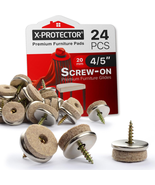 Screw-On Felt Pads X-Protector – 24 Felt Chair Pads for Hardwood Floors ... - £16.41 GBP