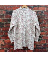 Vintage Giorgio Sant Angelo Floral Shirt Top Blouse M 55% Linen 45% Cotton - $34.65