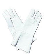 Leather Gauntlet Gloves White Extra Small (x Small) Long Arm Cuff - $29.70