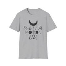 Stay Wild Moon Child-  Printed Crew Neck T-shirt Casual Short Sleeve Top, Grey - £23.54 GBP+