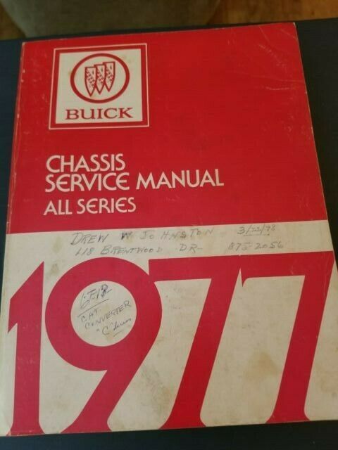 1977 Buick Chassis Service Manual All Series (OEM) General Motors  - $9.75
