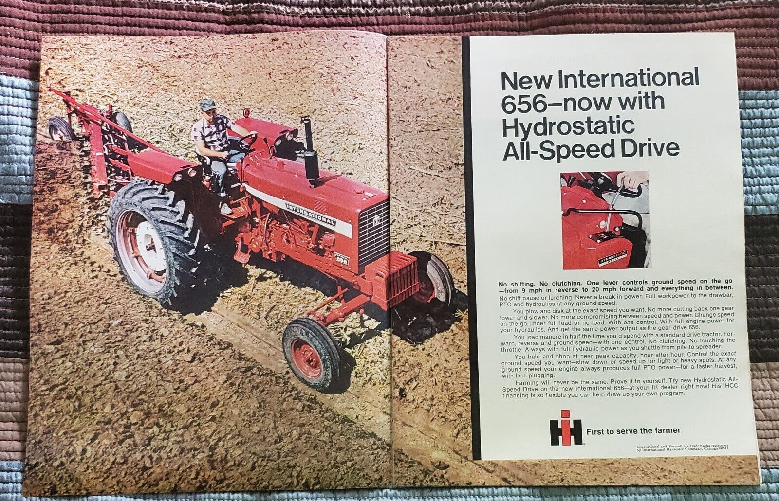 1968 International Harvester 656 Hydro Tractor Advertisement - $16.83