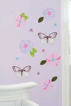 Girl Bella Wall Decals 2 Sheets 10 x 24 Inch by Just Born Butterflies Fl... - £7.85 GBP