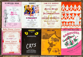 Lot of 8 Vintage Showtunes Sheet Music-Cover Artwork - $37.40