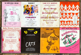 Lot of 8 Vintage Showtunes Sheet Music-Cover Artwork - £29.89 GBP