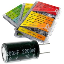 Eeeee 0.1Uf－2200Uf 633 Pcs Capacitor Set 30 Value 633 Individual Box Lid, 100V - $33.98