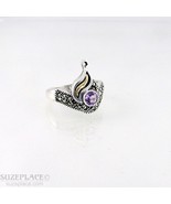 BOMA STERLING SILVER 925 RING SIZE 8 MARCASITE CHIPS FAUX AMETHYST STONE - €12,75 EUR