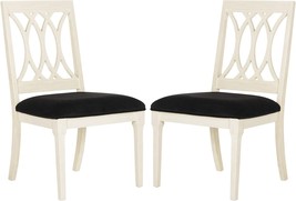 Safavieh Home Collection Selena Black Velvet and White Side Chair (Set o... - $346.99