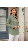 Siliteelon Linen Shirts Button Down for Women Long Sleeve Summer-SIZE S - €14,30 EUR