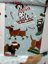 OH WHAT FUN dogs Sledding Christmas Holidays motif Blanket 90x90 Full/Queen - £28.04 GBP